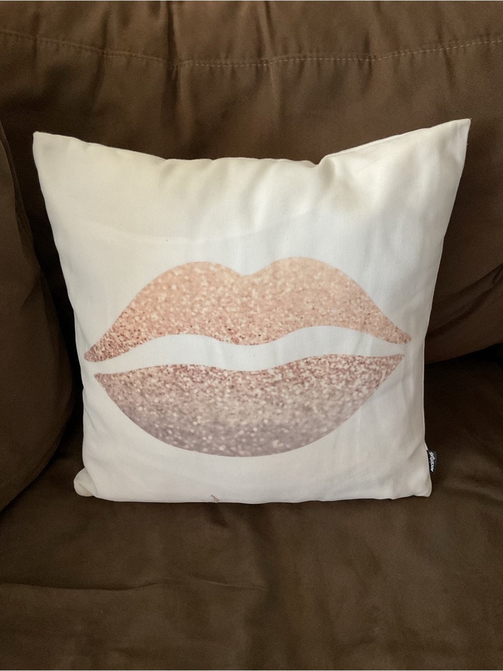 NWOT Decorative Rose Gold Lips Pillow